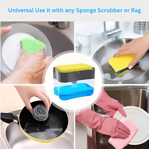 Soap Pump And Sponge Holder Kitchen Sink Organizer Dispenser