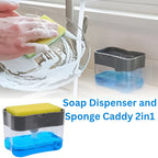 Soap Pump And Sponge Holder Kitchen Sink Organizer Dispenser