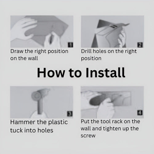 Brooms and Toiletries Organizer Wall Mount Storage Rack Home