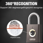 Golden Fox Fingerprint Padlock Smart Keyless USB Lock Secure