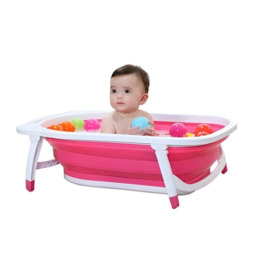 Foldable Baby Bath Tub Portable Non Slip Infant Bathtub Safe