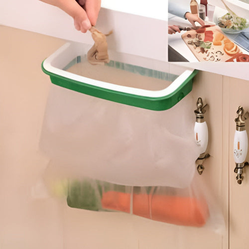 Towel & Trash Bag Holder Wall-Mounted Kitchen Bathroom Rack