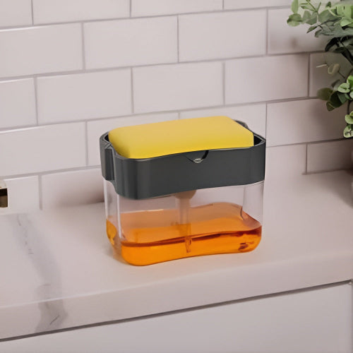 Soap Pump And Sponge Holder Kitchen Sink Organizer Dispenser