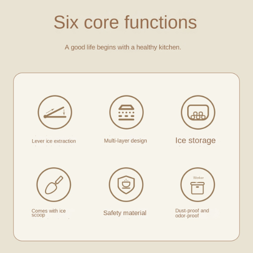 Ice Box Ice Cube Tray Grid High Capacity Food-Grade Kitchen