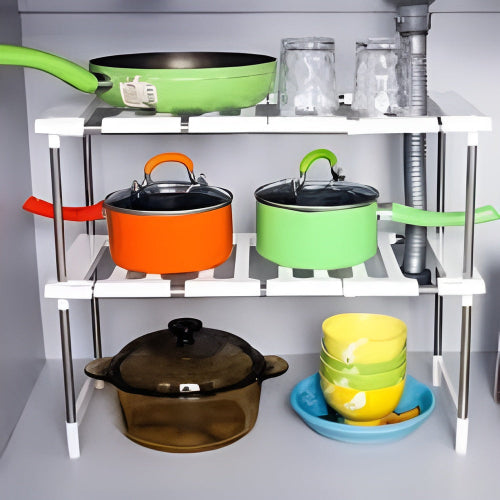 Cabinet Organizer Rack Kitchen Storage Shelf Space Saver