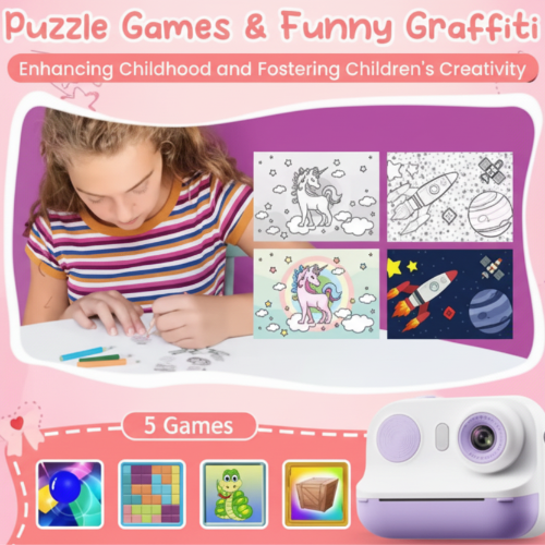 Instant Print Camera HD Digital Thermal Photo Camera Kids Toy