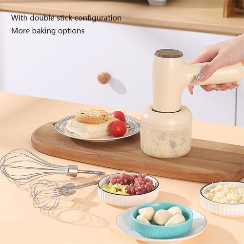 2 In 1 Electric Garlic Chopper USB Rechargeable Kitchen Tool