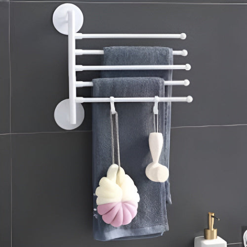 Seamless Suction Cup Towel Rack Wall Mounted Bathroom Holder